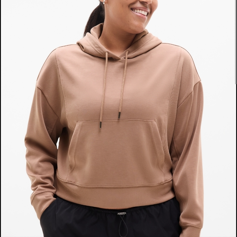 Athleta Seasoft Rib Hoodie Auburn NWT
